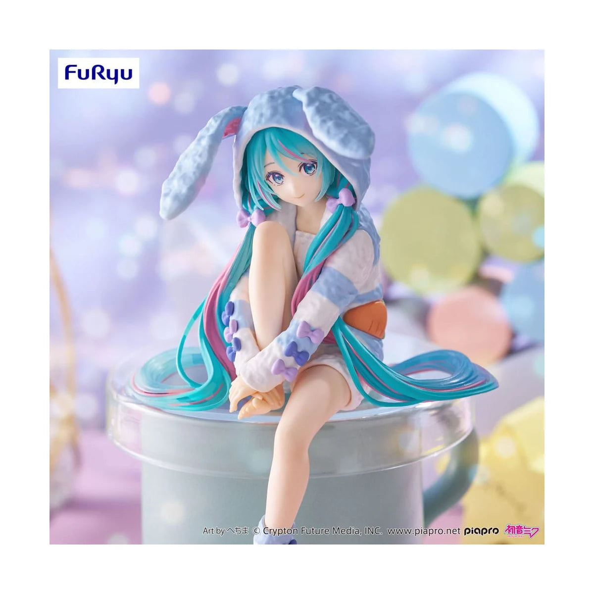 Figurine Hatsune Miku Rabbit Ear Hood Pajama Blue Color Ver. Noodle Stopper