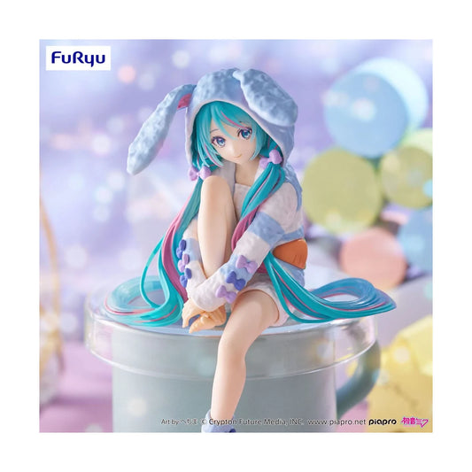 Figurine Hatsune Miku Rabbit Ear Hood Pajama Blue Color Ver. Noodle Stopper