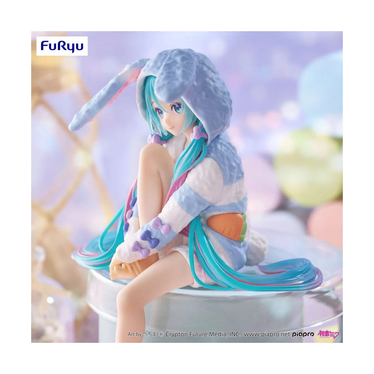 Figurine Hatsune Miku Rabbit Ear Hood Pajama Blue Color Ver. Noodle Stopper